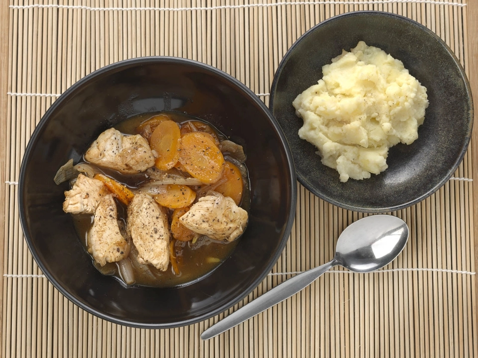 Gestoofde kip met wortel & appelstroop