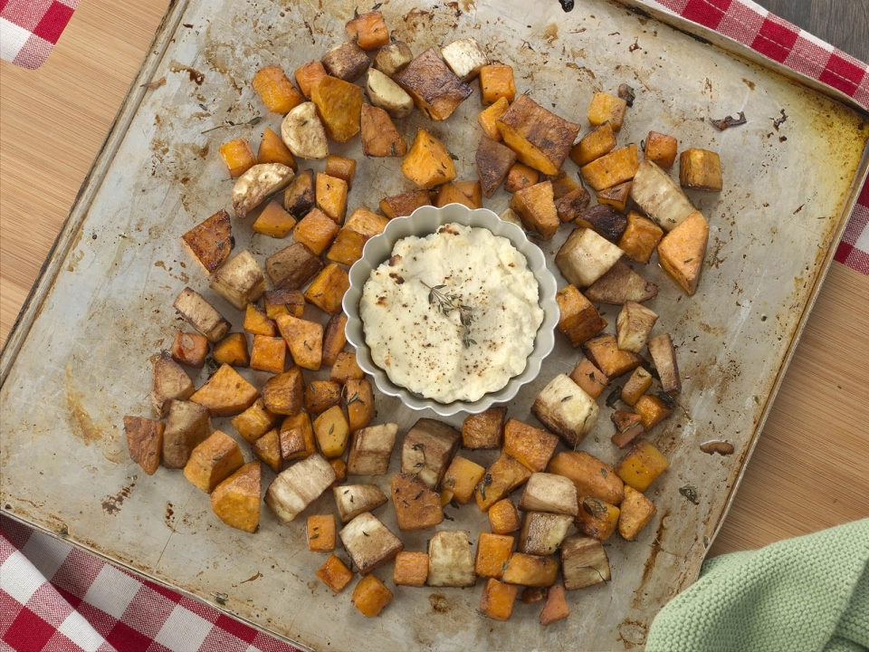 Makkelijke ovenschotel met pompoen & pastinaak