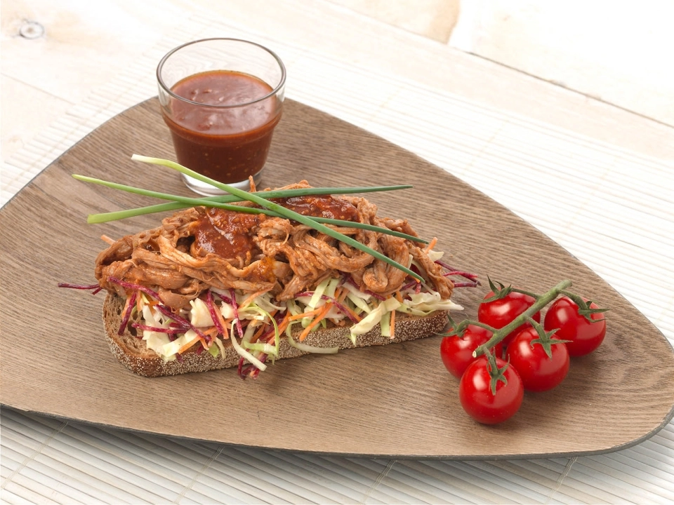 Pulled pork met barbecuesaus