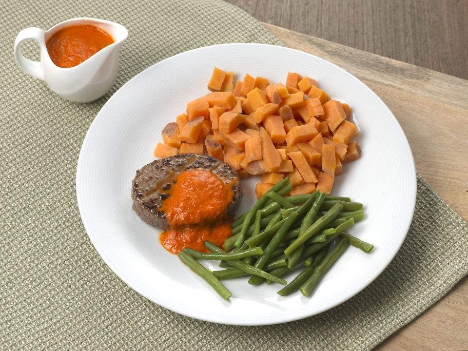 Tartaar met paprikasaus & zoete aardappel