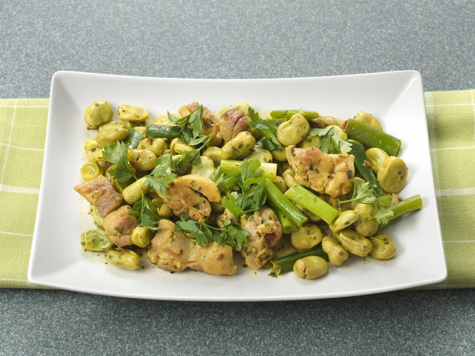 Tuinbonen stoofpotje met Italiaanse kruiden