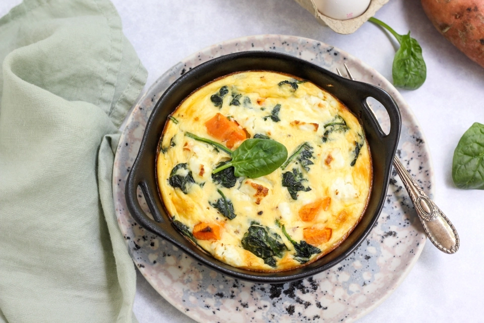 Zoete aardappel frittata