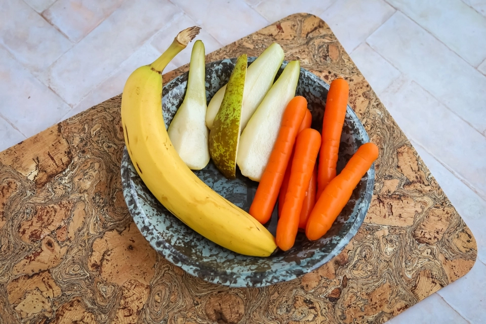Banaan met peer & worteltjes
