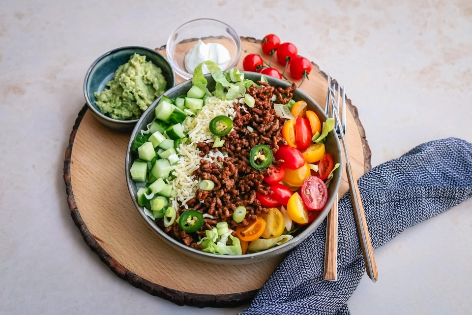 Koolhydraatarme taco salade