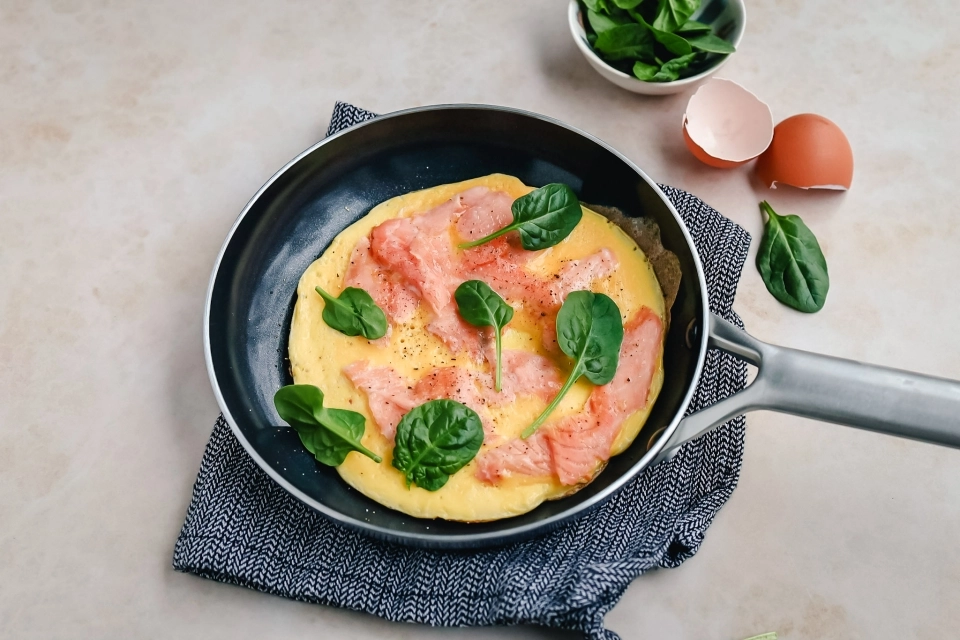 Omelet met gerookte zalm