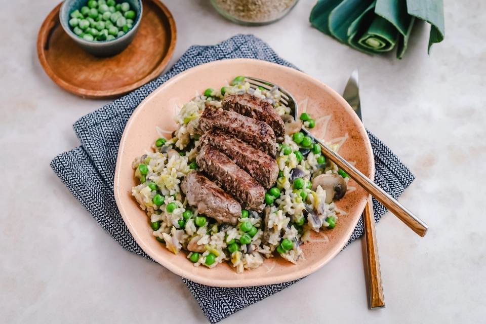 Romige rijstschotel met groenten & tartaar