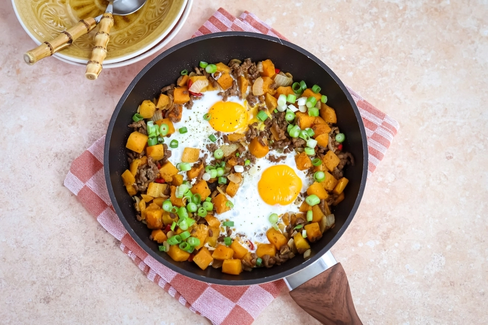 Pompoenpannetje met gehakt & ei