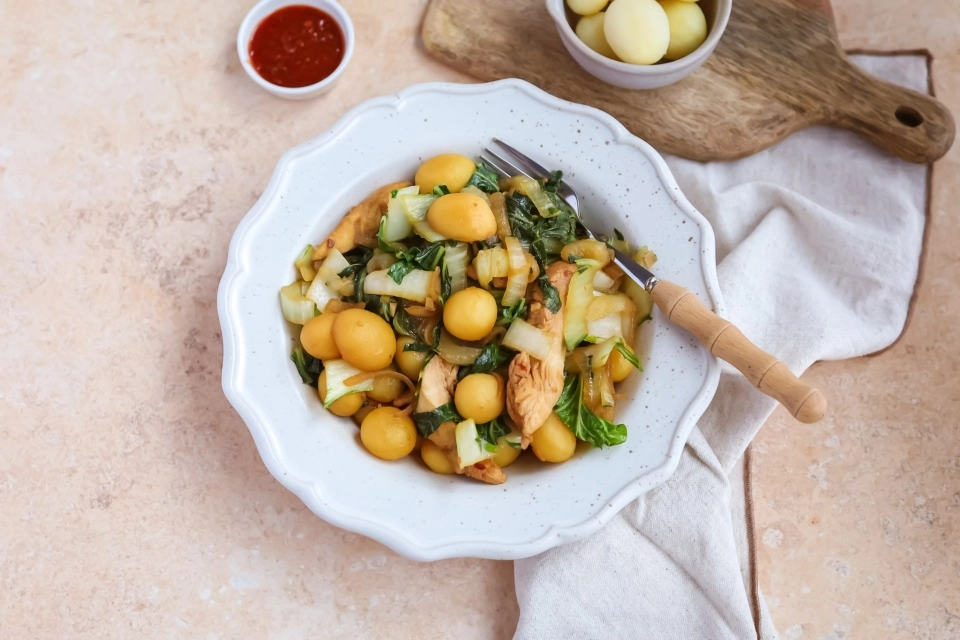 Pittige krieltjes met kip & paksoi