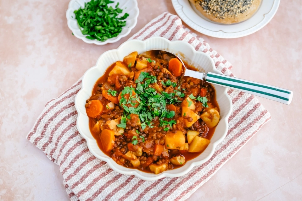 Linzensoep met aardappel & wortel