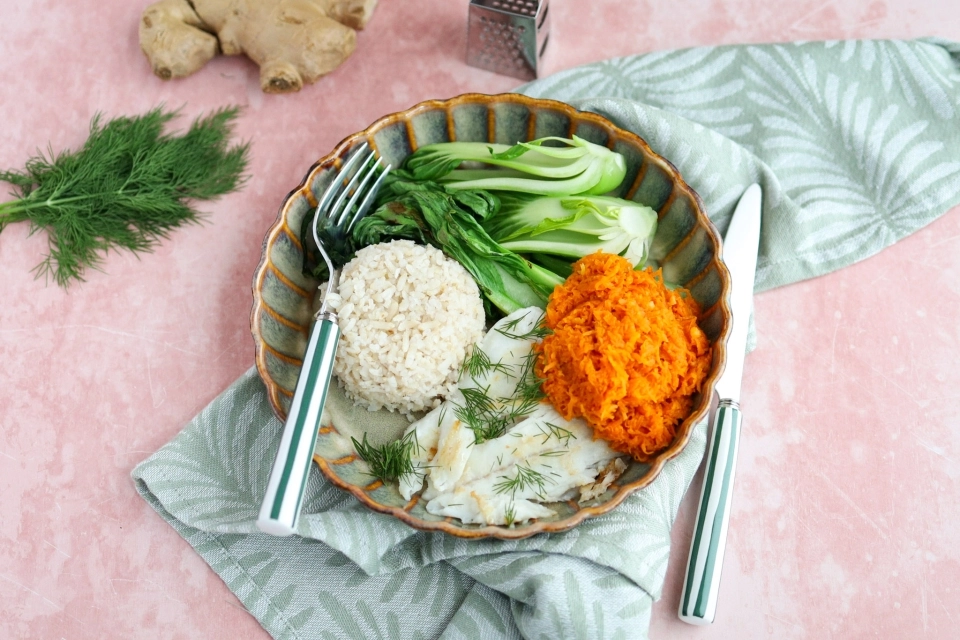 Kabeljauw met Shanghai paksoi & gembersaus