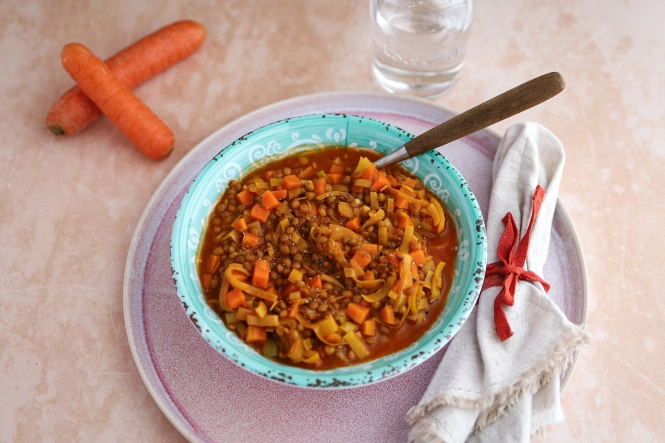 Pittige linzen maaltijdsoep